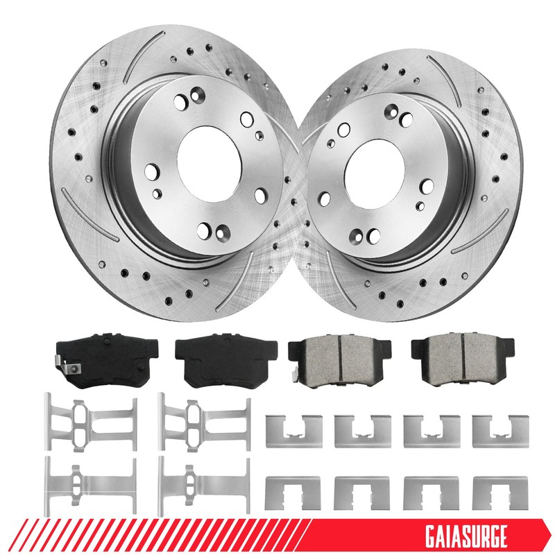 260mm REAR Disc Brake Rotors + Ceramic Brake Pads for Honda Civic Acura ILX