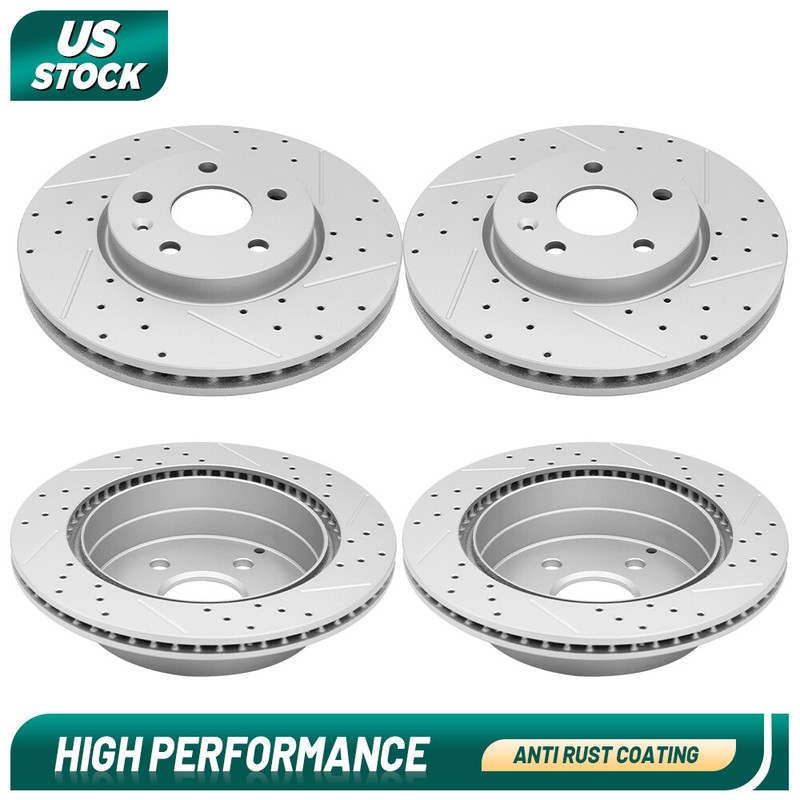 Front Rear Drilled Disc Brake Rotors For Chevy Equinox GMC Terrain 2010-2017