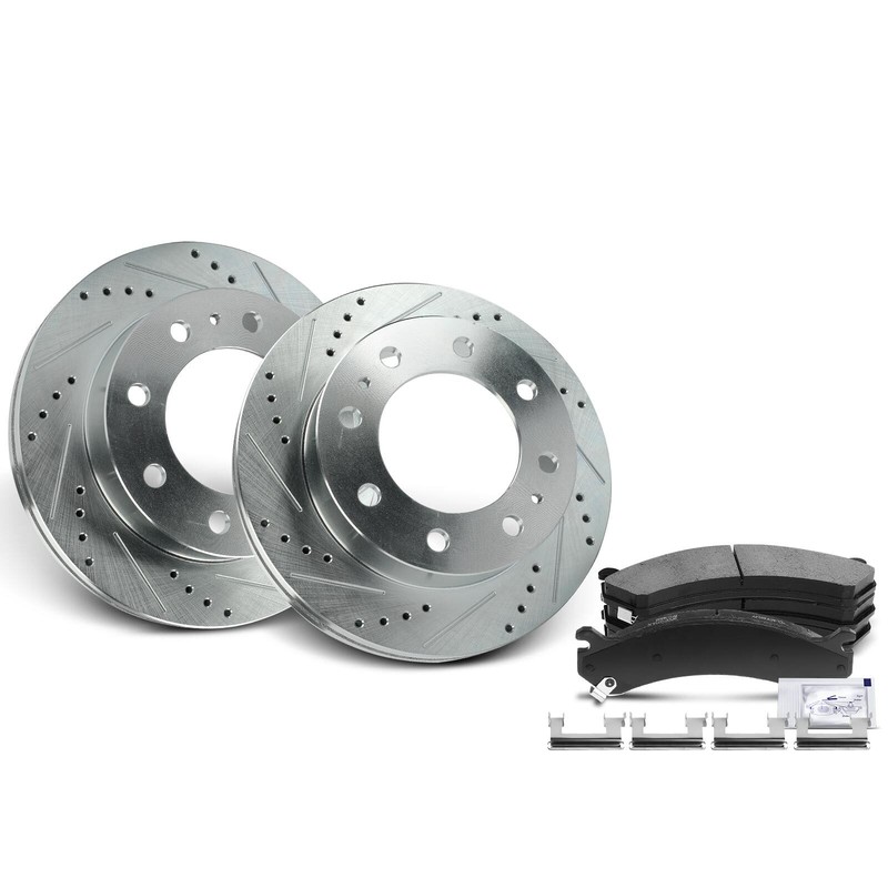 Front Drilled Brake Rotors & Ceramic Brake Pads for Chevrolet Express 3500 GMC gallery