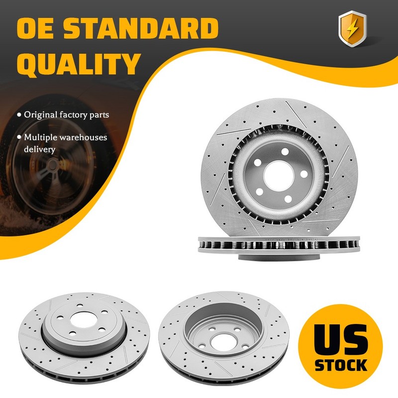 Front Rear Drilled Brake Rotors for 2018-2020 Dodge Durango Jeep Grand Cherokee