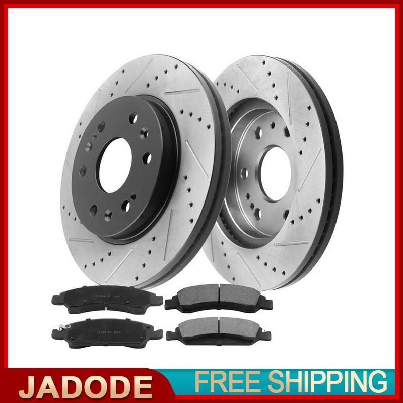 Front Drilled Rotors Brake Pad for Chevy Silverado 1500 Avalanche GMC Yukon XL