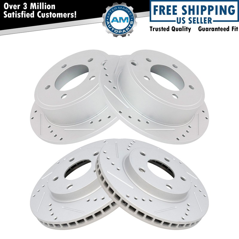 Drilled Brake Rotor Set Fits 10-12 Dodge Caliber 08-17 Mitsubishi Lancer