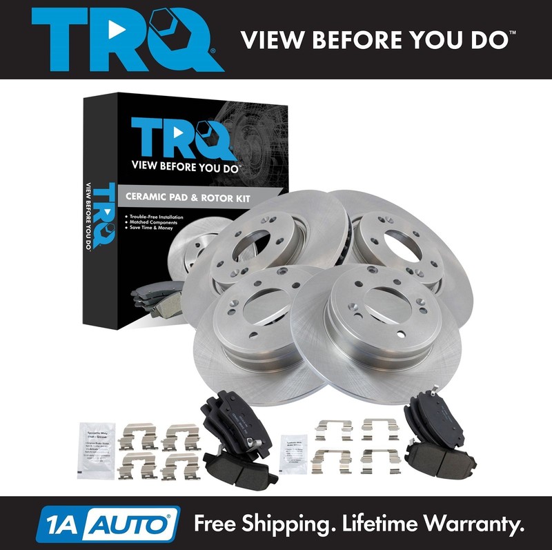 TRQ Brake Pad & Rotor Kit Ceramic Fits 2009-2010 Hyundai Sonata
