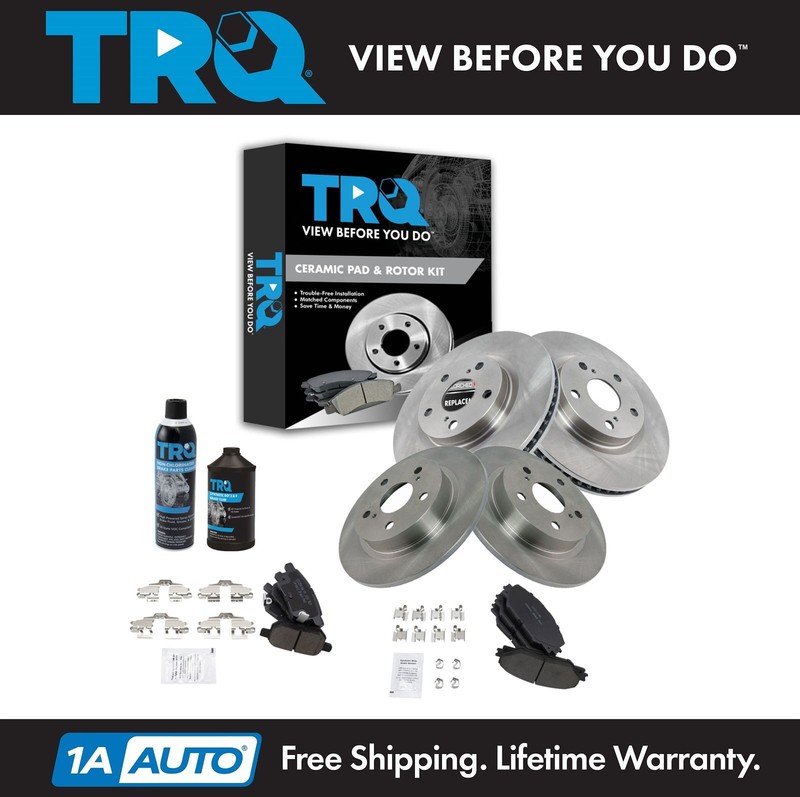 TRQ Front & Rear Ceramic Brake Pads & Rotor Kit Fits 2011-2016 Scion tC