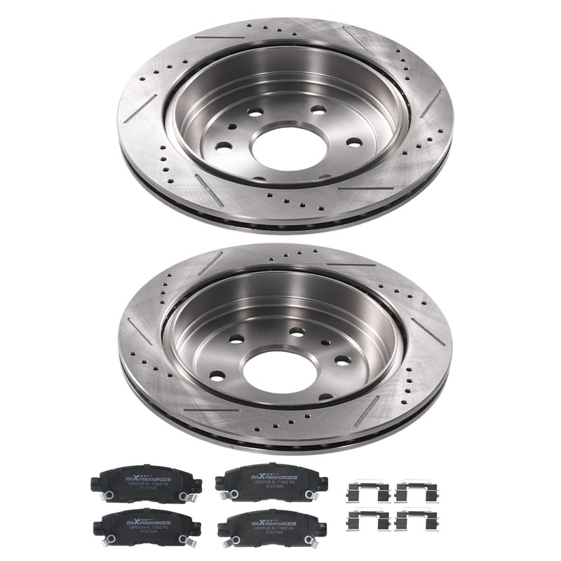 Rear Brake Rotors and Pads Set for Buick Enclave/Chevrolet Traverse/GMC Acadia