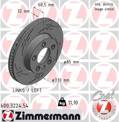 Zimmermann Front Driver Side Disc Brake Rotor for Touareg, Cayenne (600.3224.54)