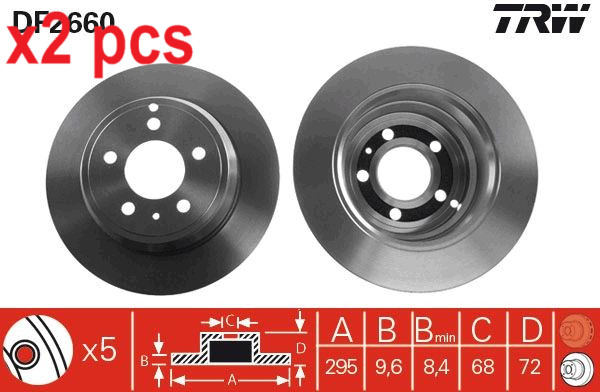 X2 PCS L&R SIDES BRAKE DISC DF2660