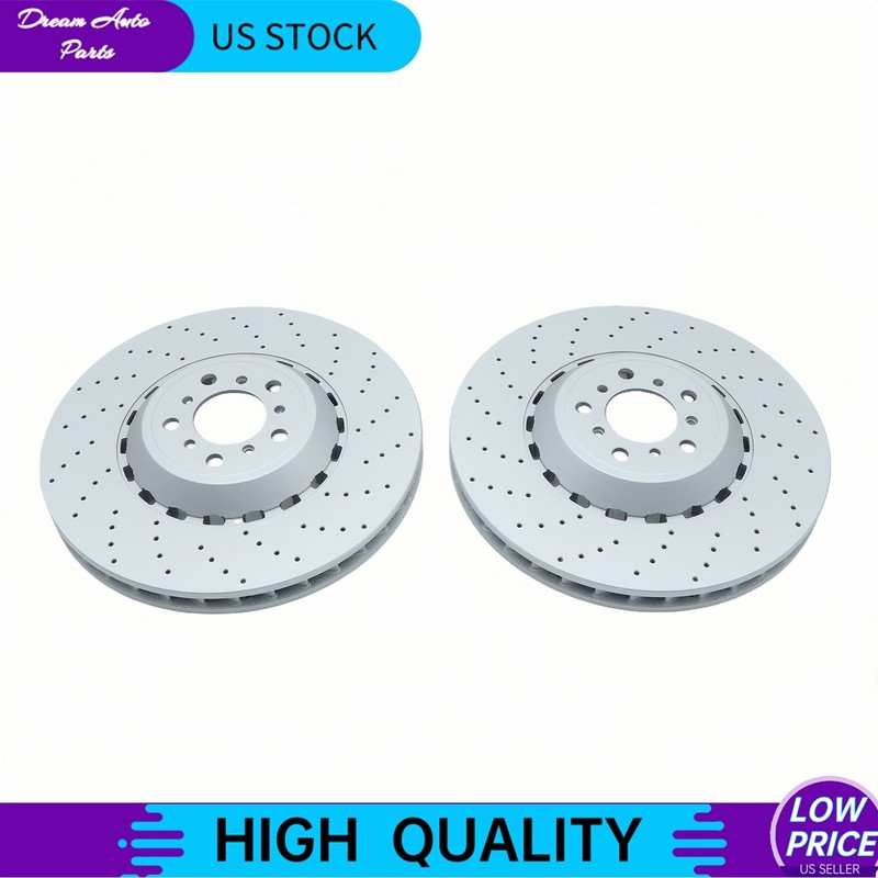 For BMW F06 F10 F12 F13 M5 M6 2Pcs Front Vented & Drilled Disc Brake Rotors gallery