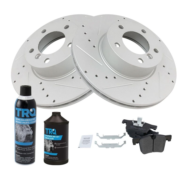 TRQ Front Performance Disc Brake Kit w/Chemicals Rotor Semi Metallic Pad gallery