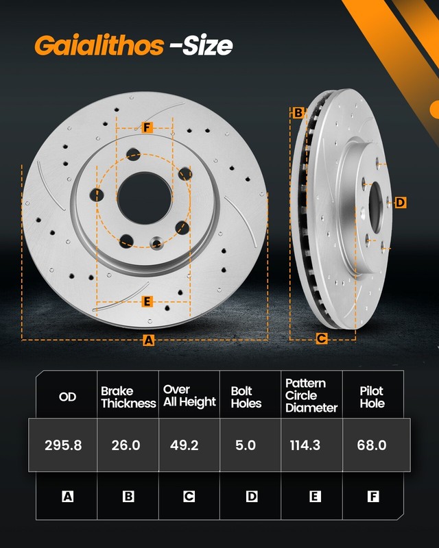 Front Drilled & Slotted Disc Rotors Pads For Buick Rendezvous/Pontiac Aztek AWD gallery
