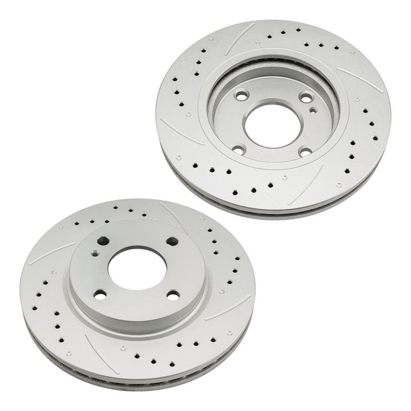 2 Front Drilled Disc Brake Rotors for Fiesta Ford 2016 2017 2018-2019 1.6L gallery