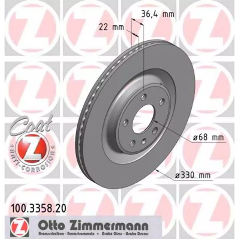 Set of Two Rear Disc Brake Rotors Vented 330mm for Audi A4 A5 A6 Quattro Q7 S5 gallery