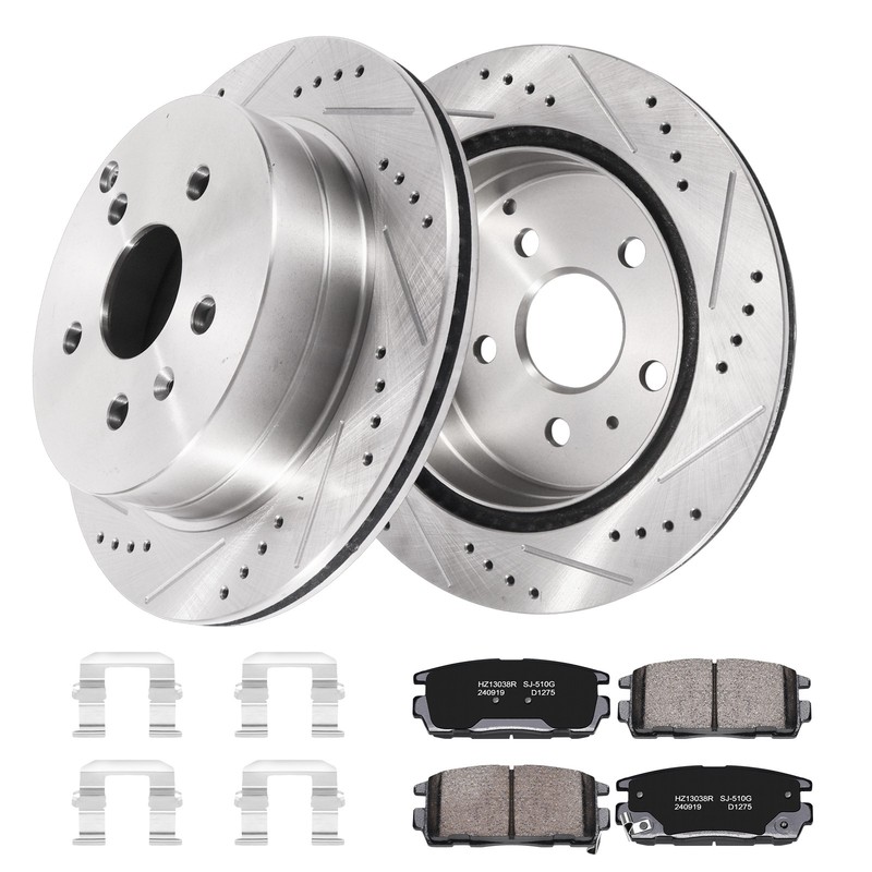 Rear Drilled Disc Rotors + Brake Pads for 2010 – 2017 Chevy Equinox GMC Terrain