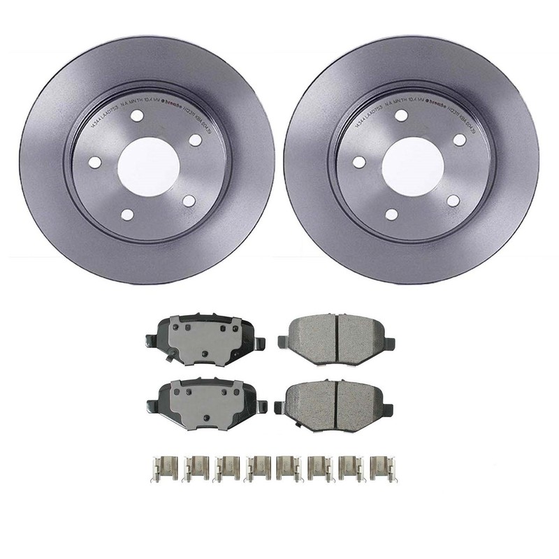 Akebono ProACT Rear Brake Kit Disc Rotors Ceramic Pads for Chrysler Dodge Ram VW