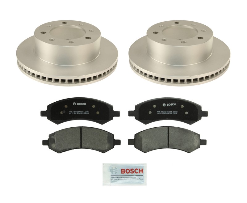 Bosch 2 Front Vented Rotors 352mm & Semi-Met Disc Brake Pads Kit For Dodge Ram