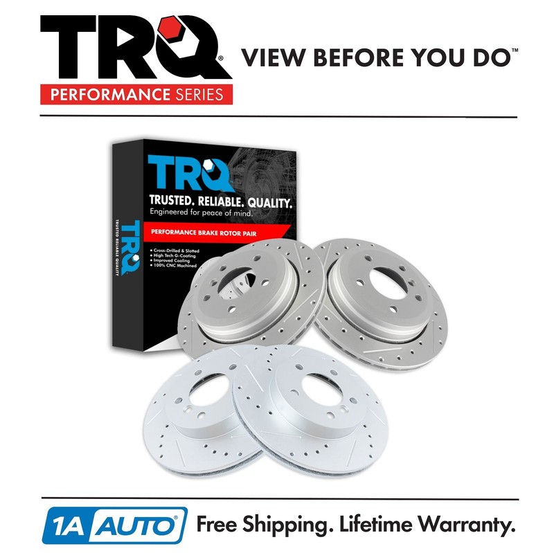 TRQ Front and Rear Brake Rotors Set For 2001-2005 BMW 325xi