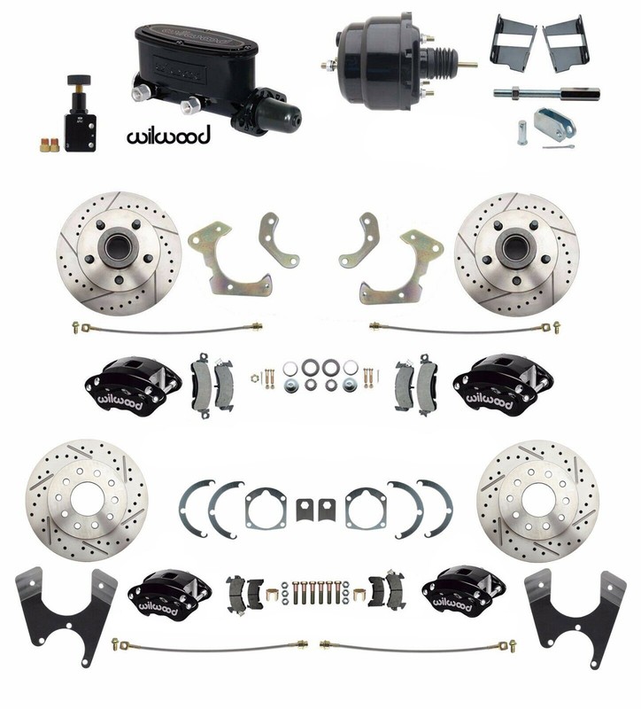 1958-68 Impala Chevy Front Rear Wilwood Calipers Disc Brake Kit Booster Kit