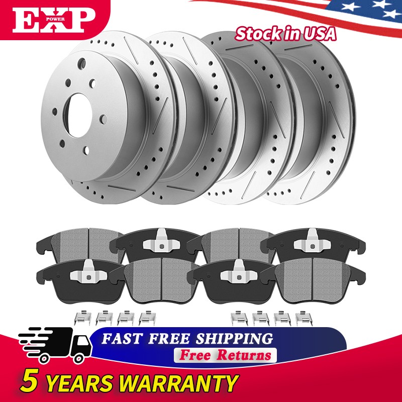 Rotors + Brake Pads For Chevrolet Traverse GMC Acadia Buick Enclave Front & Rear