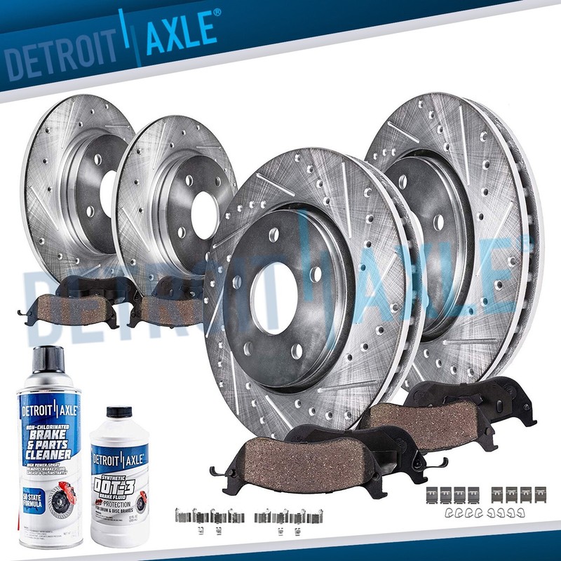 Front Rear Drilled Slotted Disc Rotors Brake Pads Kit for 2018 2019 Toyota C-HR