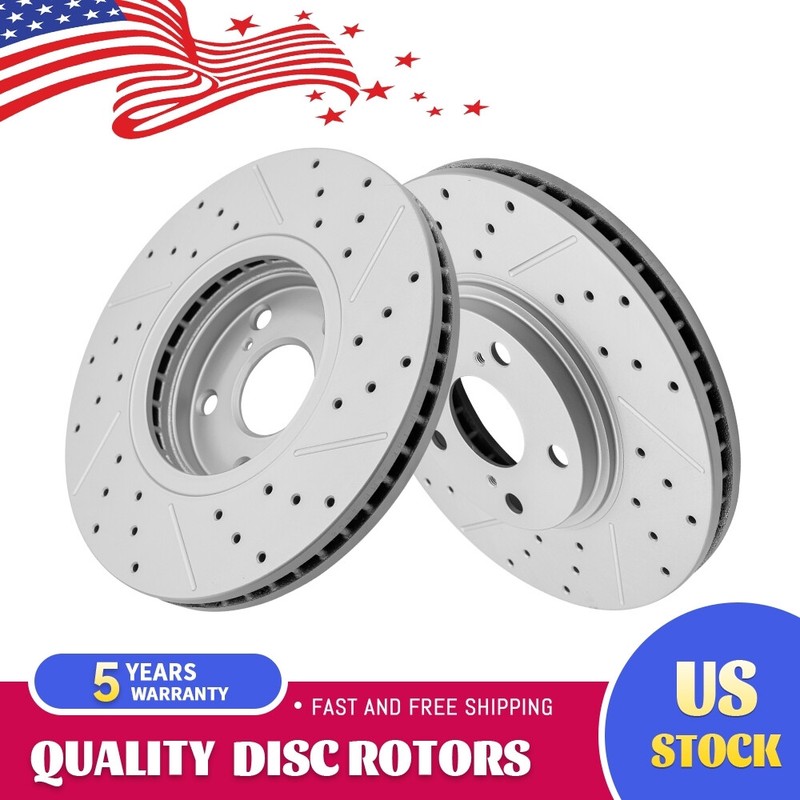 Front Drilled Disc Brake Rotors For 2001 – 2005 2006 2007 Toyota Highlander