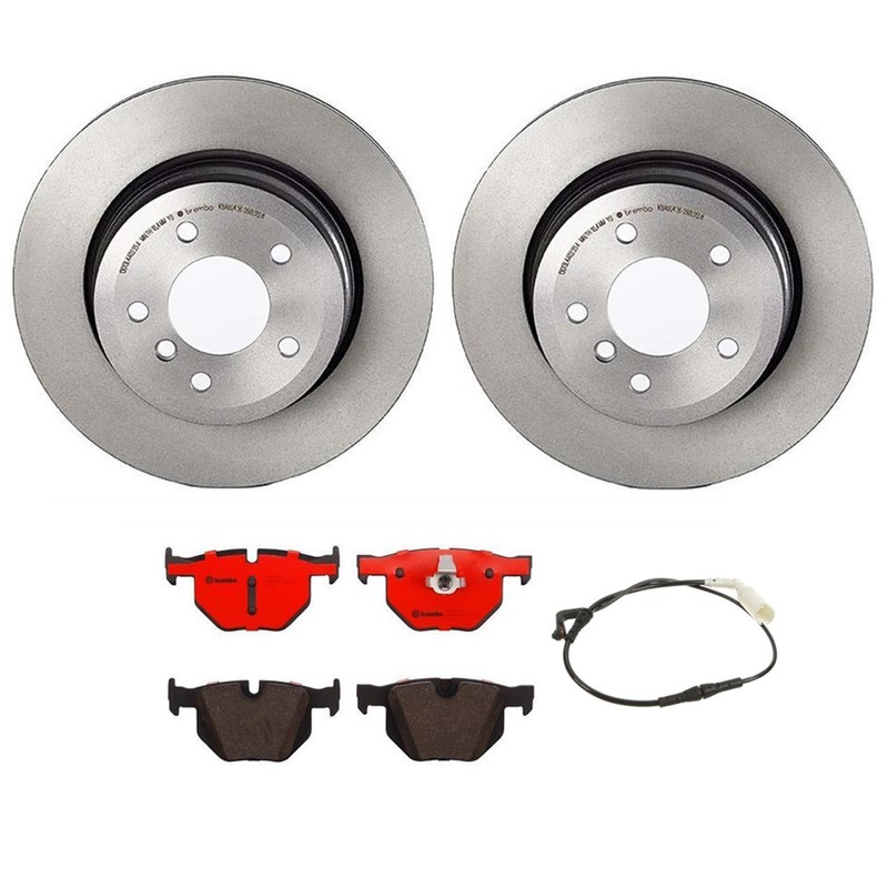 Brembo Rear Brake Kit Ceramic Pads Sensor 320mm Rotors For BMW E60 E61 5 Series
