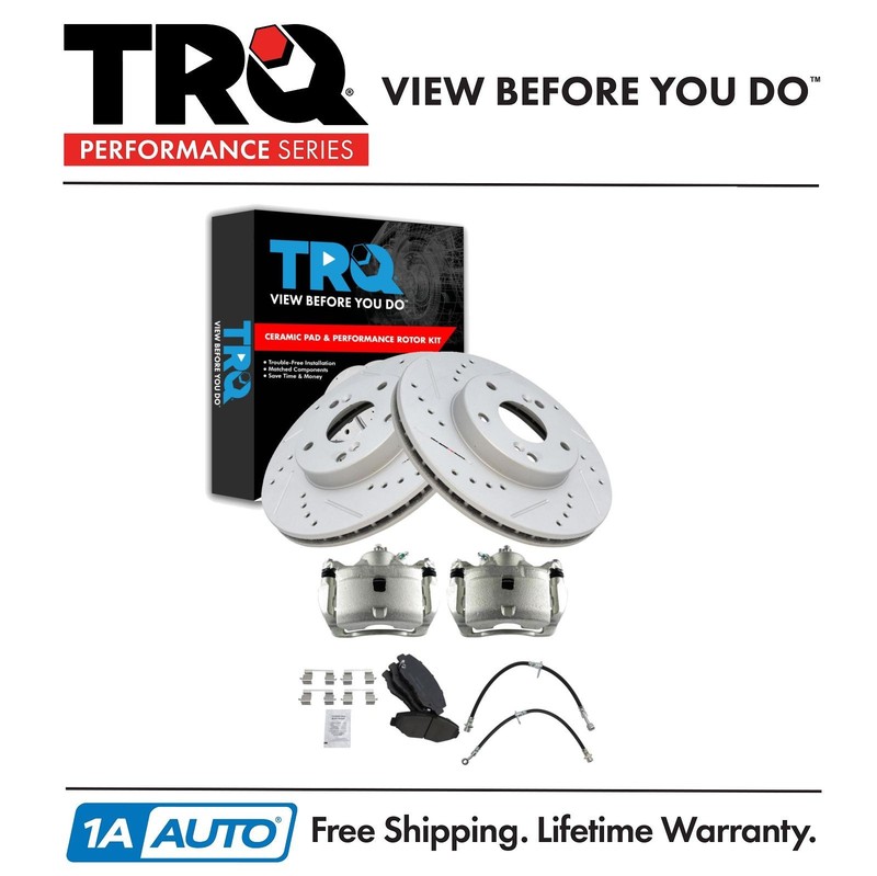 TRQ Performance Brake Pad & Rotor Kit Ceramic Fits Honda