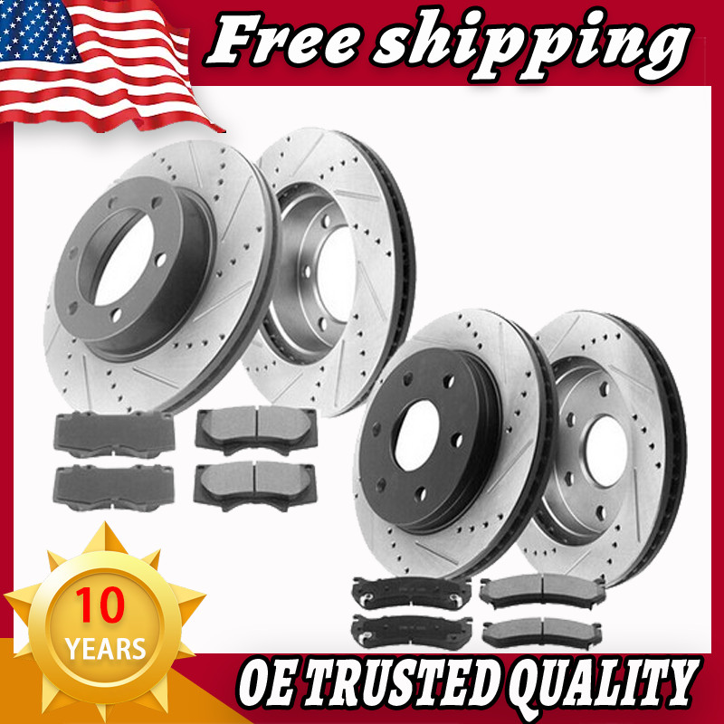 12X Front +325mm Rear Brake Rotors & Pads For Silverado 1500 01-2006 Tahoe Yukon