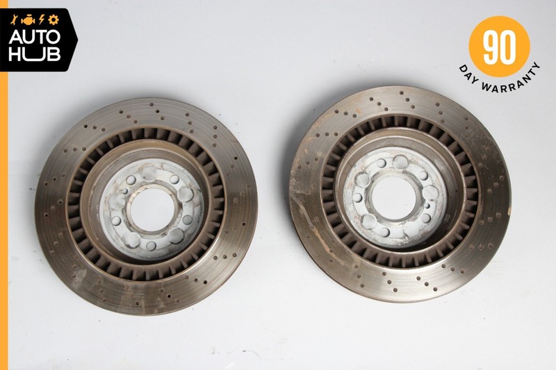 07-12 Mercedes R230 SL550 Rear Brake Rotors Disc Left and Right Set OEM 66k gallery