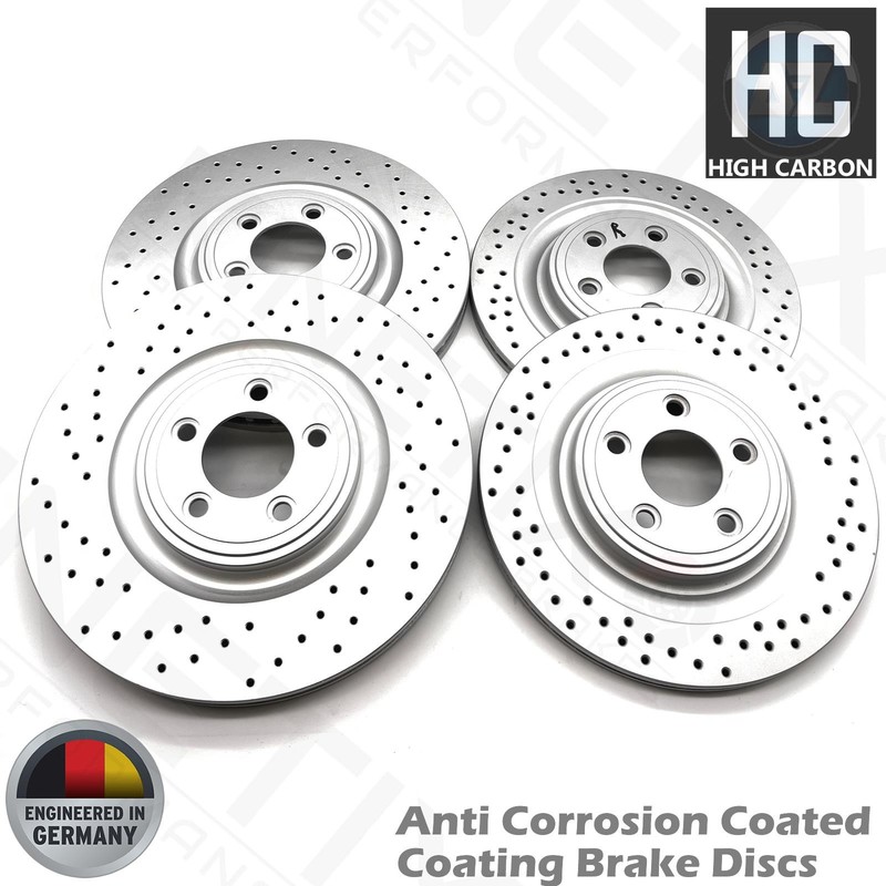 FOR JAGUAR XF 2.2d XF-R SPORT FRONT REAR DRILLED BRAKE DISCS PADS 355m 326mm gallery