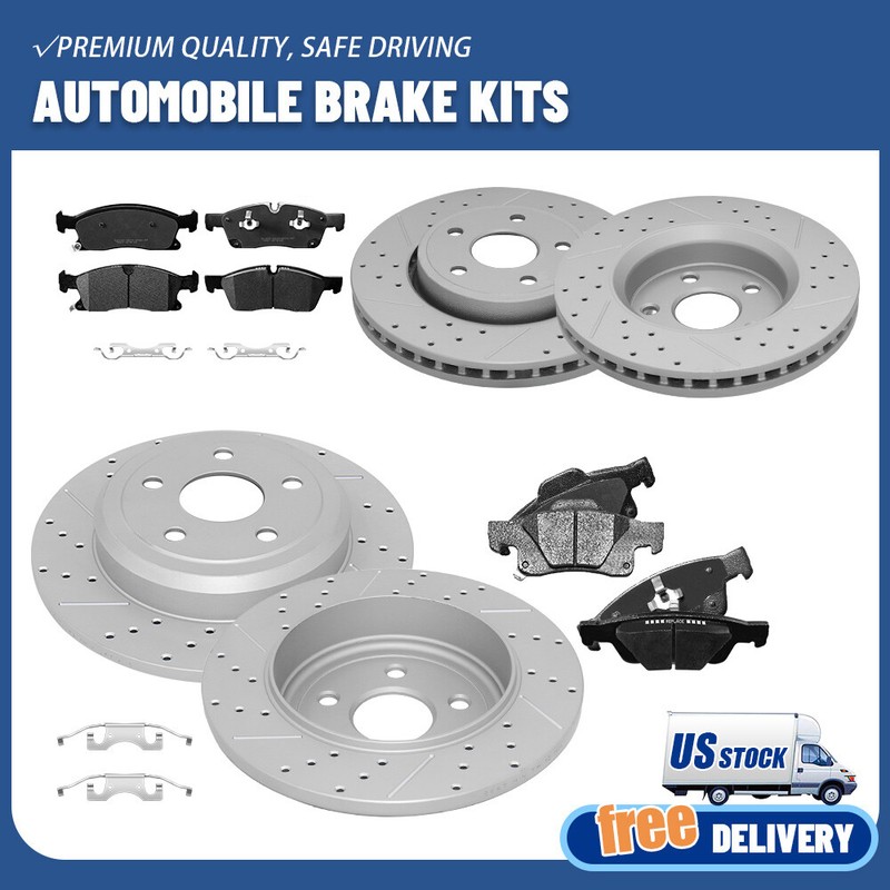 Front Rear Brake Rotors Ceramic Pads For 2011-2020 Dodge Durango Grand Cherokee