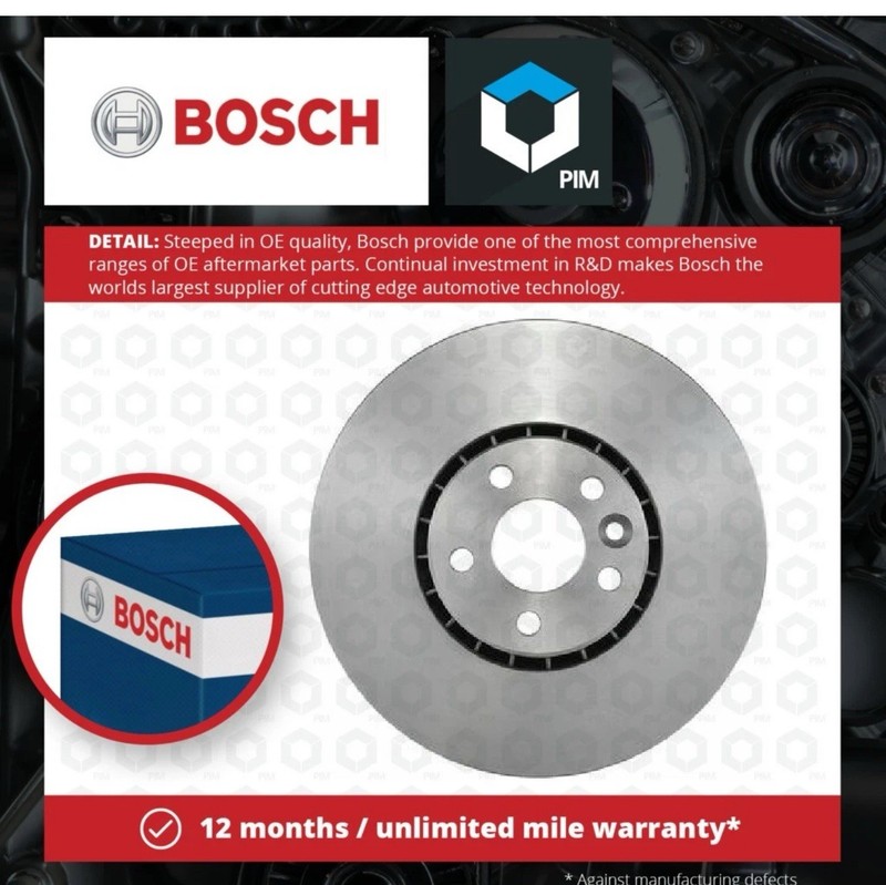 Brake Disc Single Vented fits VOLVO XC60 Mk1 2.0D Front 10 to 17 328mm Bosch New