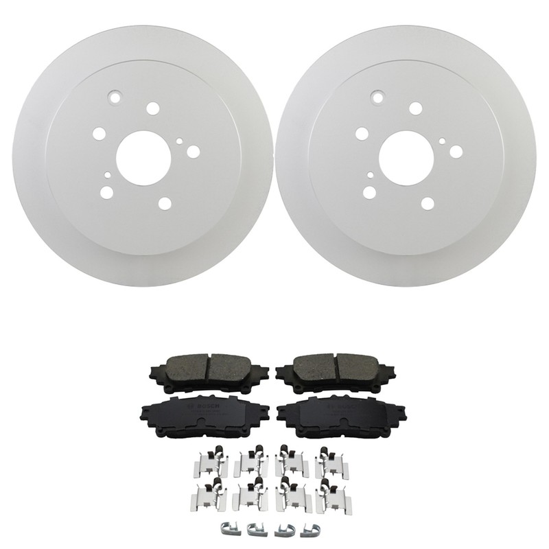 Bosch QuietCast Rear Rotors & Ceramic Disc Brake Pad Kit For Highlander RX450h