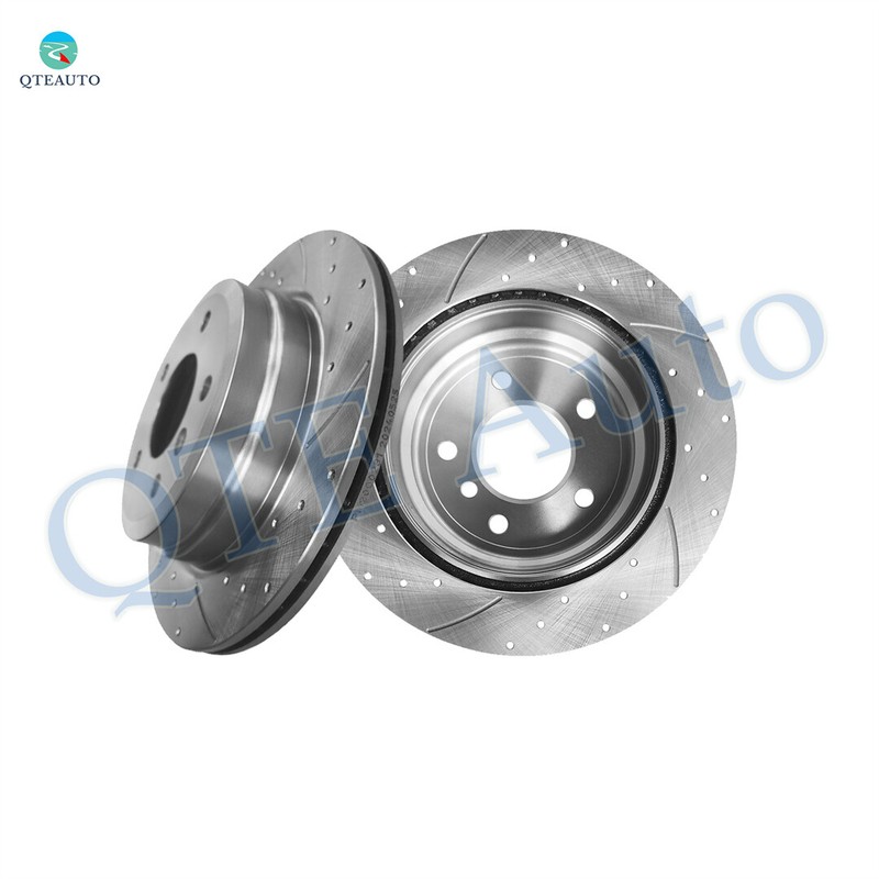 Rear 300mm Drilled Slotted Brake Disc Rotors For 2007-2013 BMW 328I