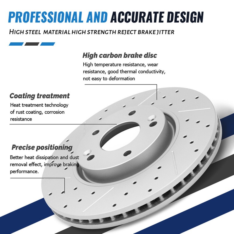 Front Rear Drilled Rotors + Ceramic Brake pads for Silverado Sierra 2500 3500 HD gallery