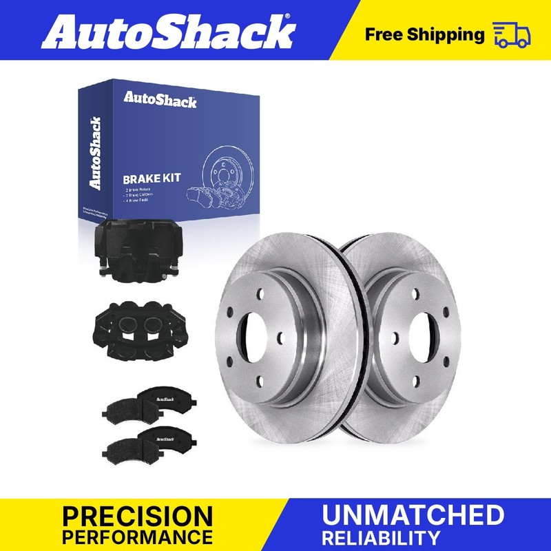 Front Brake Rotors Premium Pads Calipers Black for Ram, 1500 2011-2018