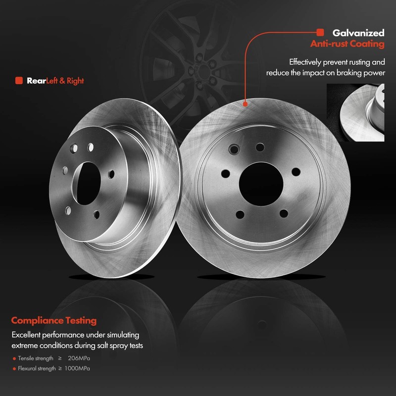 8x Disc Brake Rotor & Pad + Brake Calipers for Nissan Maxima 2004 2005 2006 Rear gallery