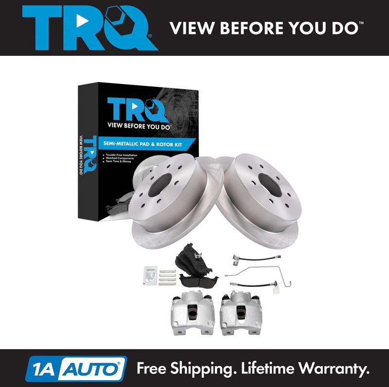 TRQ Rear Brake Pad & Rotor Kit Semi-Metallic For 00-03 F-150 04 F-150 Heritage