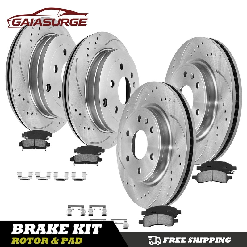 Front Rear Rotors Brakes Pads for 2007 – 2016 Chevy Traverse GMC Acadia Enclave