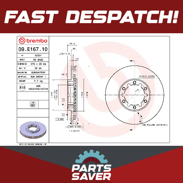 2x Brake Discs Pair Vented fits NISSAN NT400 F24F, F91AN 2.5D Front 2014 on Set