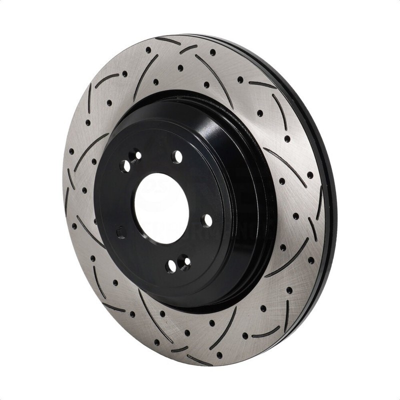 Rear Drilled Slot Brake Rotors Semi-Metallic Pad Kit For Genesis G70 Kia Stinger gallery