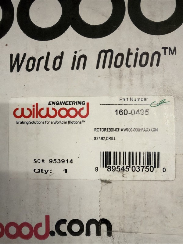 Wilwood Engineering brake rotor, part number 160-0495 gallery