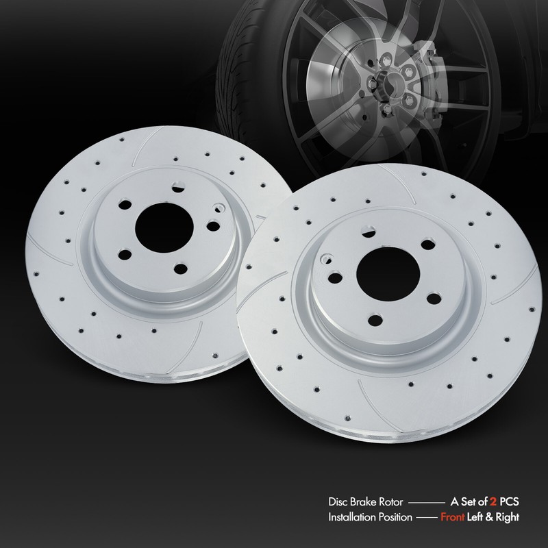 2x 330mm Front Drilled Brake Rotors for Mercedes-Benz E550 GLK250 GLK350 CLS550 gallery