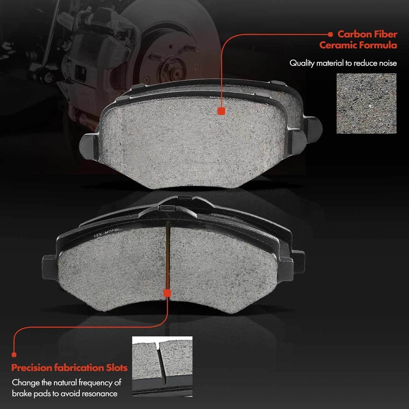 Front & Rear Disc Brake Rotors & Ceramic Brake Pads for Dodge Grand Caravan Ram gallery