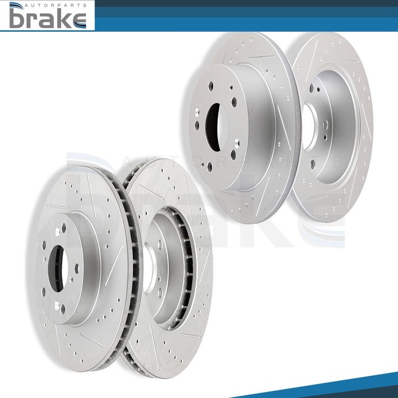 Front 282mm Rear 259.7mm Brake Rotors Discs For 1998 1999 2000-2002 Honda Accord