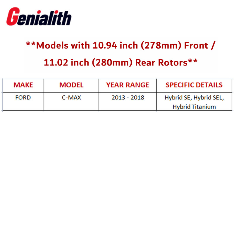 For 2013 - 2018 Ford C-Max Front & Rear Disc Brake Rotors + Ceramic Pads gallery