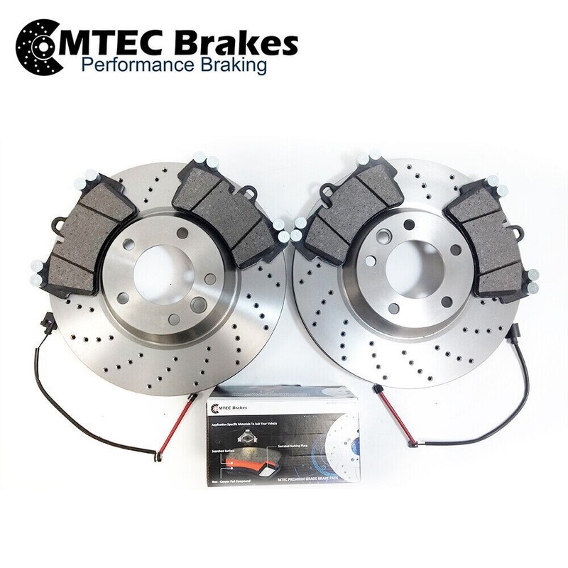 Front Drilled Brake Rotors Brake Pads Cable For Audi Q7 VW Touareg Porsche