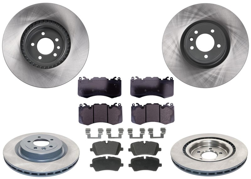 Front Rear Coated Rotors & EPS Brake Pads Fits Range Rover W/ Brmbo Brakes 13-22