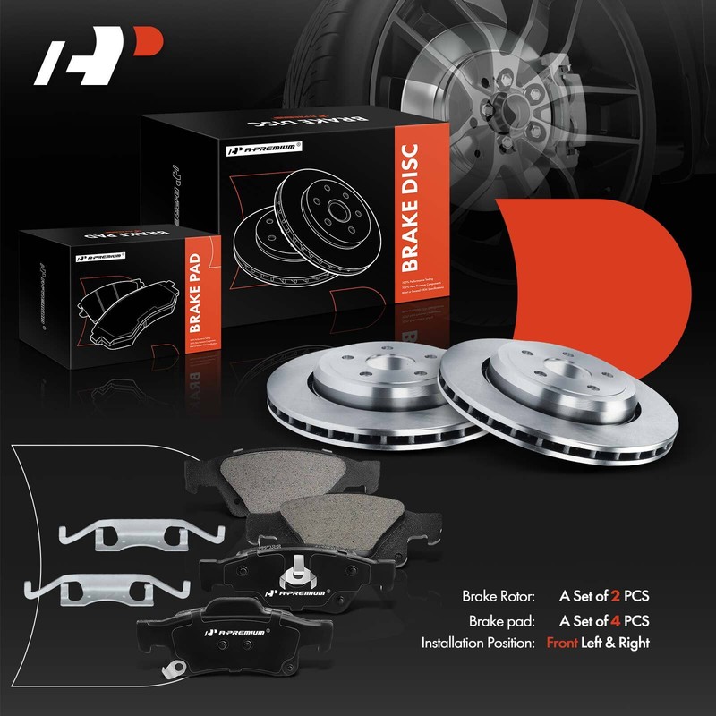 A-Premium Rear Disc Brake Rotors & Ceramic Pads for Jeep Grand Cherokee 18-20 gallery
