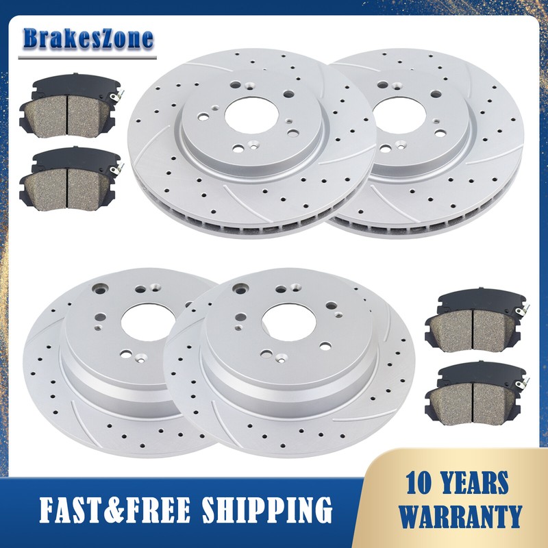 296mm Front 304mm Rear Disc Rotors Pads Kit Fit for Honda CR-V 2007-2016 Brakes