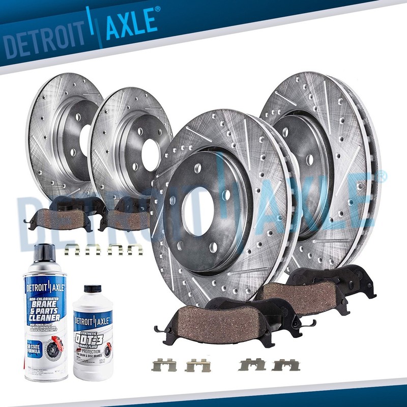 5 Lug Front & Rear Disc Rotor + Ceramic Brake Pad for Hyundai Sonata Tucson FWD